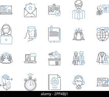 Symbolsammlung für die Linie für Umsatzwachstum Expansion, Zunahme, Aufwärtstrend, Wachstum, Aufschwung, Erfolg, Wohlstandsvektor und lineare Darstellung. Gewinne Stock Vektor