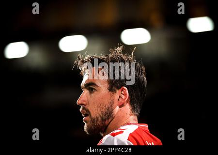 Oeiras, Portugal. 21. April 2023. André Horta von SC Braga in Aktion beim Liga Bwin Match zwischen Casa Pia AC und SC Braga am 21. April 2023 in Oeiras, Portugal. (Endstand: Casa Pia AC 0 - 1 SC Braga) (Foto: David Martins/SOPA Images/Sipa USA) Guthaben: SIPA USA/Alamy Live News Stockfoto