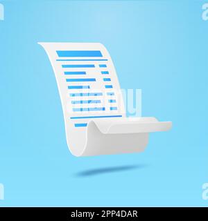 3D Quittung. Bezahlen Sie Geld mit dem Online-Banking-Konzept für Mobiltelefone. Einfache E-Rechnungszahlung auf 3D Smartphone Banner für Online-Shopping und Werbung. 3D-Vektordarstellung. Vektordarstellung Stock Vektor