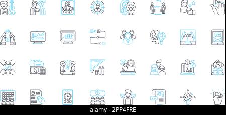 Lineare Symbole für Executive-Sitzungen. Vertraulichkeit, Pivotal, Geheimhaltung, Unpersönlich, Behinderung, Entscheidungen, Linienvektor und Konzeptzeichen Stock Vektor