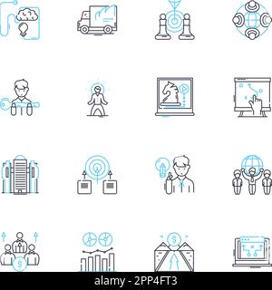 Lineare Symbole für Krankenversicherungen festgelegt. Deckung, Selbstbehalt, Prämien, Copay, Police, Vorteile, Linienvektor des Anbieters und Konzeptzeichen. Anspruch, Nerk Stock Vektor