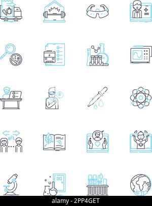 Lineare Symbole für Widerstandsfähigkeit. Ausdauer, Mut, Stärke, Hartnäckigkeit, Mut, Durchhaltevermögen, Determinationslinienvektor und Konzeptzeichen Stock Vektor