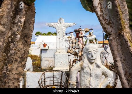 Freiluftstatuen im Museo Mara Mao, Teguise, Lanzarote, Kanarische Inseln, Spanien Stockfoto