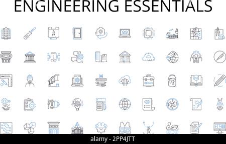 Engineering Essential Line Icons Kollektion. Tresor, Safe, Storage, Trust, Safe, Konservierung, Sicherheitsvektor und lineare Darstellung Stock Vektor