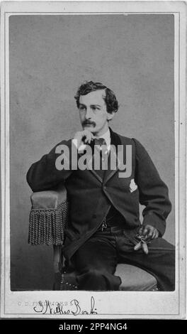 John Wilkes Booth. 1862. Booth (1838-1865) war ein amerikanischer Bühnenschauspieler, der US-Präsident Abraham Lincoln ermordet hat. Stockfoto