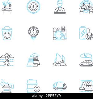 Lineare Symbole für strategische Planung festgelegt. Visionär, analytisch, proaktiv, zielorientiert, Innovator, Taktische, Foresight Line Vector und Concept Signs Stock Vektor