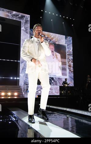 Glasgow, Großbritannien. 21. April 2023. Olly Murs tritt im OVO Hydro in Glasgow auf seiner „Hour Me“-Tour 2023 am 21. April auf: Glasgow Green at Winter Time/Alamy Live News Stockfoto