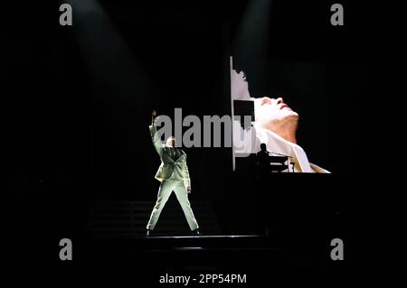 Glasgow, Großbritannien. 21. April 2023. Olly Murs tritt im OVO Hydro in Glasgow auf seiner „Hour Me“-Tour 2023 am 21. April auf: Glasgow Green at Winter Time/Alamy Live News Stockfoto