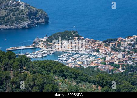 Küstenstadt Port de Soller, Mallorca, Balearen, Spanien Stockfoto