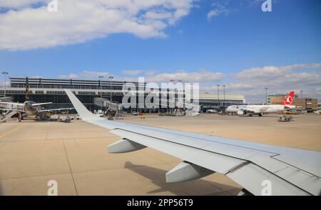 Flughafen Stuttgart-Manfred-Rommel, Flughafen Stuttgart und Terminal, Landeshauptstadt Stuttgart, Baden-Württemberg, Deutschland Stockfoto