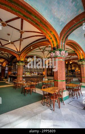 Innenraum, Konzerthalle Palau de la Musica Catalana, Barcelona, Katalonien, Spanien Stockfoto