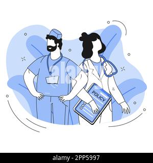 Arzt zusammen mit Arzthelferärztlicher Zusammensetzung Stock Vektor