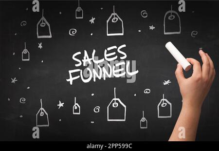 Handzeichnung Online-Shopping-Konzept Stockfoto