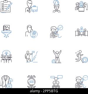 Office-drs-Liniensymbole. Termin, Sprechstundenhilfe, Beratung, Behandlung, Diagnose, Untersuchung, Datensatzvektor und lineare Darstellung Stock Vektor