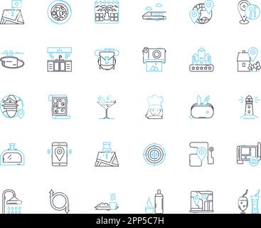 Symbole für die Linearführung eingestellt. Mentor, Beratung, Anleitung, Unterstützung, Beratung, Leadership, Coaching Line Vector und Concept Signs. Hilfe Stock Vektor