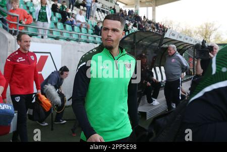 Münster, Deutschland. 22. April 2023. firo: 04/22/2023-Fußball, Fußball, Saison der regionalen Liga, 2022/2023, regionale Liga West, Rückkehrrunde, 31. Spieltag SC Preussen Munster, SCP, Preußen Münster - Fortuna Düsseldorf 2, II, Two, Yassine Bouchama, Halbfigurenkredit: dpa/Alamy Live News Stockfoto
