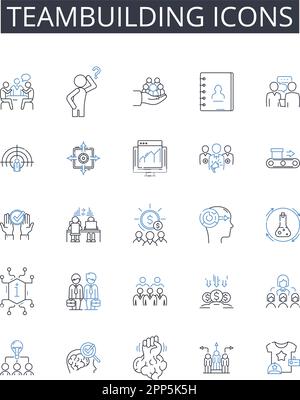 Kollektion mit Symbolen für die Teambildung. Führungssymbole, Grafiken zur Zusammenarbeit, Partnerschaftszeichen, Unity Logos, Solidaritätszeichen, Synergie Stock Vektor