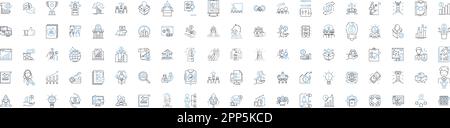 Symbolsammlung für Effizienzlinien. Optimierung, Produktivität, Optimierung, Geschwindigkeit, Organisation, Effektivität, Einfallsreichtum und linear Stock Vektor