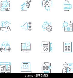 Lineare Symbole für den Bildungsbereich festgelegt. Lernen, Wissen, Lehrplan, Anweisung, Schulungsraum, Professor, Studentenlinienvektor und Konzeptzeichen. Lehrer, Dozent Stock Vektor