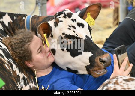 Brünn, Tschechische Republik. 22. April 2023. National Livestock Show, National Gamekeeping Show und International Fair for Livestock Production Animal Tech in Brünn, Tschechische Republik, 22. April 2023. Kredit: Vaclav Salek/CTK Photo/Alamy Live News Stockfoto