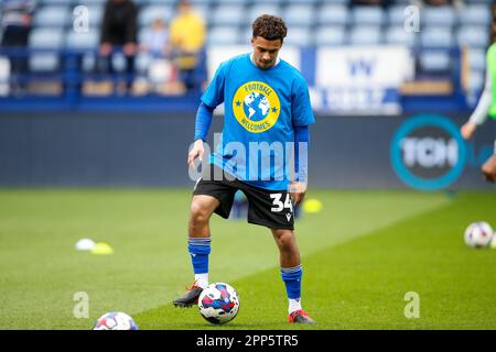 S3 das Sky Bet League 1 Spiel Sheffield Wednesday gegen Exeter City in Hillsborough, Sheffield, Großbritannien. 22. April 2023. (Foto von Ben Early/News Images) in Sheffield, Großbritannien, am 4/22/2023. (Foto: Ben Early/News Images/Sipa USA) Guthaben: SIPA USA/Alamy Live News Stockfoto