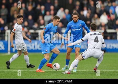 Bromley, Vereinigtes Königreich, am 22. April 2023. Chesterfield Mittelfeldspieler Ryan Colclough (10) beim Spiel Bromley FC gegen Chesterfield FC, National League in Hayes Lane, Bromley, Großbritannien, am 22. April 2023 Credit: Every Second Media/Alamy Live News Stockfoto