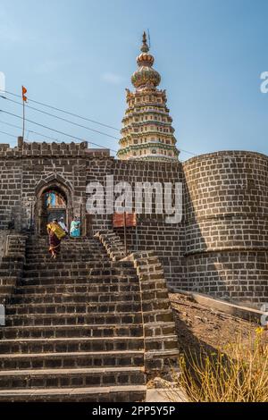 03 11 2016 Uhr Yamai Devi Tempel, auf Hügel Aundh, Satara Viertel, Maharashtra, Indien Asien. Stockfoto