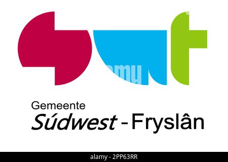 Flagge der Gemeinde Südwest-Friesland (Provinz Friesland, Frisia oder Fryslân, Königreich der Niederlande, Niederlande) Súdwest-Fryslân Stock Vektor