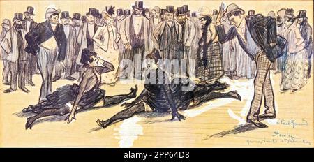 Théophile Alexandre Steinlen - La Goulue und Valentin le Désossé bei einem Ball im Moulin Rouge - 1890. Stockfoto