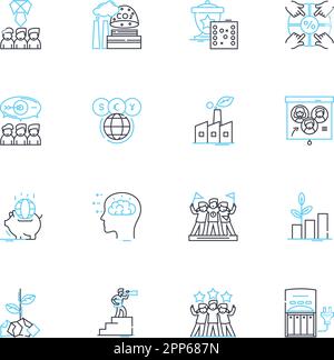 Lineare Symbole für InterContinental Exchange festgelegt. Handel, Futures, Optionen, Derivate, Rohstoffe, Börse, Marktlinienvektor und Konzeptzeichen Stock Vektor