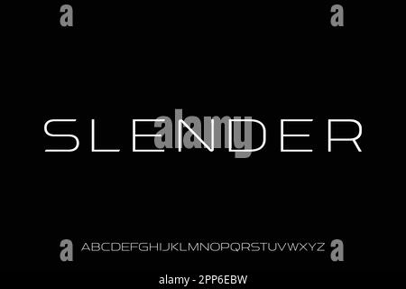 Moderner, schlanker Schriftvektor mit minimalem Display Stock Vektor