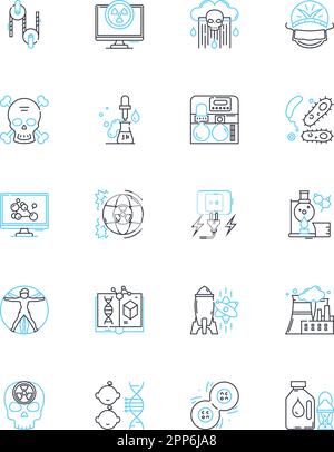 Strafrecht - Lineare Symbole gesetzt. Strafe, Gerechtigkeit, Inhaftierung, Rehabilitation, Bewährung, Urteilsverkündung, Vektor der Gefängnislinie und Konzeptzeichen Stock Vektor