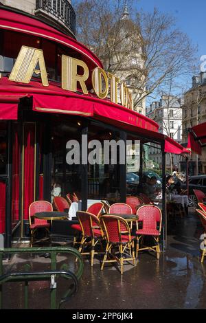 La Rotonde, das berühmte Café in Montparnasse, Paris, Frankreich. 24. März 2023. Stockfoto