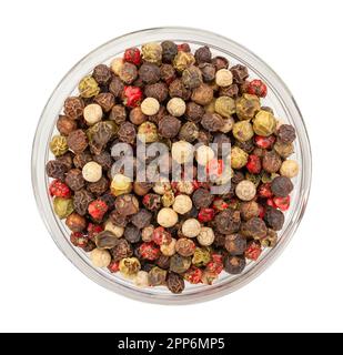 Pfefferkörner-Pfad auf weiß isoliert Stockfoto