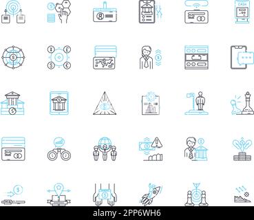 Firma erhält lineare Symbole gesetzt. Gewinne, Gewinne, Wachstum, Umsatz, Erfolg, Erweiterung, Linienvektor- und Konzeptzeichen erhöhen. Aufwärtsdruck, Aufwärtsdruck Stock Vektor