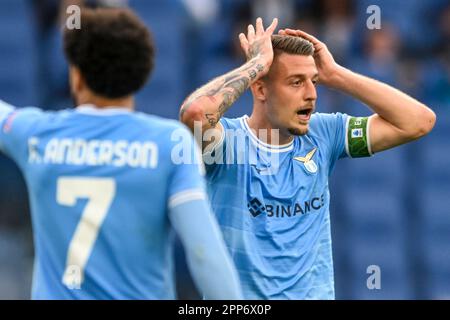 Rom, Italien. 22. April 2023. Während der Serie Ein Fußballspiel zwischen SS Lazio und dem Turin FC im Olimpico Stadion in Rom (Italien), 22. April 2023. Kredit: Insidefoto di andrea staccioli/Alamy Live News Stockfoto