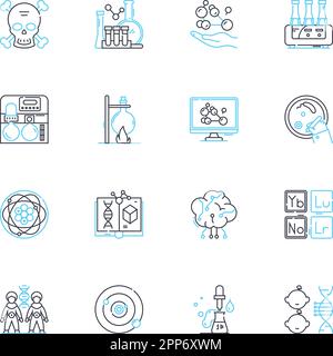 Sozialwissenschaft - Lineare Symbole gesetzt. Anthropologie, Soziologie, Wirtschaft, Psychologie, Politik, Geografie, Demographie Linienvektor und Konzeptzeichen Stock Vektor