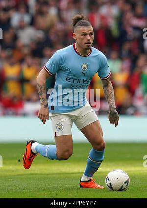 Kalvin Phillips von Manchester City während des Halbfinalspiels des Emirates FA Cup im Wembley Stadium, London. Foto: Samstag, 22. April 2023. Stockfoto