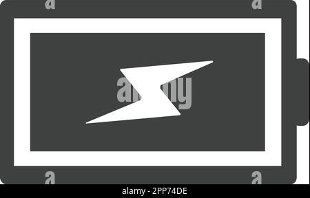 Display zum Aufladen des Akkus schwarzes Icon-Vektordesign Stock Vektor