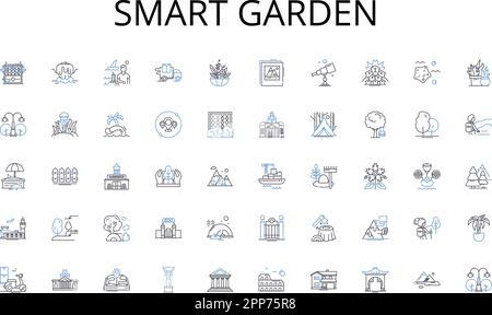 Intelligente Symbolsammlung für Gartenlinien. Kategorisierung, Anordnung, Durcheinander, Sortieren, Systematisieren, Organisation, Priorisierungsvektor und linear Stock Vektor