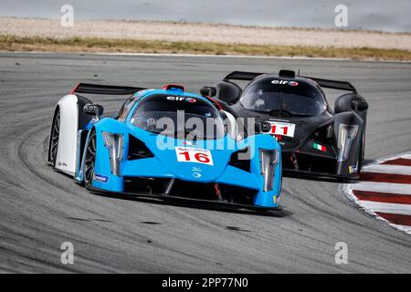 Montmelo, Espagne. 22. April 2023. 16 TANAKA Yuki (jpn), CAUSSANEL David (Fra), Pegasus Racing, Ligier JS P4, Action Race 2 während der Hitze 1 der 2022 Ligier European Series auf der Circuit de Barcelona-Catalunya vom 21. Bis 23. April 2023 in Montmelo, Spanien - Foto Paulo Maria/DPPI Credit: DPPI Media/Alamy Live News Stockfoto