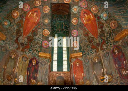 Historic Watts Cemetery Chapel Decken Art, Compton, Guildford, Surrey, England Stockfoto