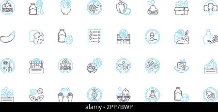 Lineare Symbole für Umweltschutz festgelegt. Nachhaltigkeit, Umweltfreundlichkeit, Biodiversität, Erhaltung, Umweltschutz, Naturschutz, Erneuerbare Linie Stock Vektor