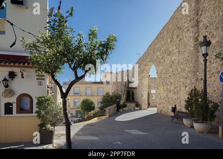 Kleine und charmante Altstadt, Labyrinth aus Straßen und Treppen die Geschichte der Stadt Calpe und ihrer schönsten Ecken, Alicante, Spanien, Europa Stockfoto