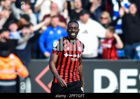 Peterborough, Großbritannien. 22. April 2023Freddie Ladapo (9 Ipswich Town) während des Spiels der Sky Bet League 1 zwischen Peterborough und Ipswich Town in London Road, Peterborough am Samstag, den 22. April 2023. (Foto: Kevin Hodgson | MI News) Guthaben: MI News & Sport /Alamy Live News Stockfoto