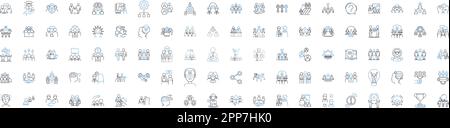 Symbolsammlung für Corporate Governance-Linien. Rechenschaftspflicht , Rechnungsprüfung , Vorstand , Compliance , Direktor , Pflicht, Ethikvektor und lineare Darstellung Stock Vektor