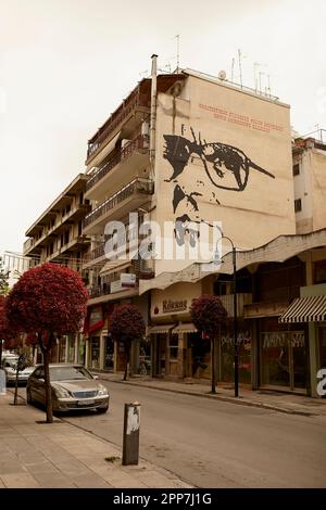 Graffiti von Ennio Morricone in Larisa Griechenland Stockfoto