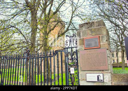 St John's Tower is the surviving bell tower from the Church of St John the Baptist, Ayr's original parish church Stock Photo