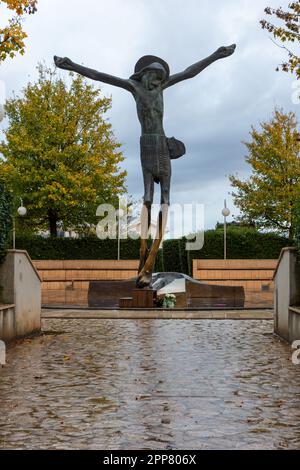 Die Statue des auferstandenen Christus in Medjugorje, Bosnien und Herzegowina. Stockfoto