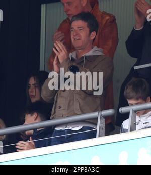 London, Großbritannien. 22. April 2023. Noel Gallagher beim Halbfinale des Emirates FA Cup Manchester City gegen Sheffield United am 22. April 2023 im Wembley Stadium, London, Großbritannien. Kredit: Paul Marriott/Alamy Live News Stockfoto